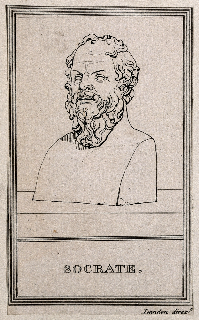 Socrates. Line engraving