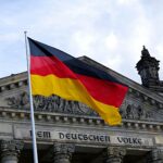 germany flag in front of building